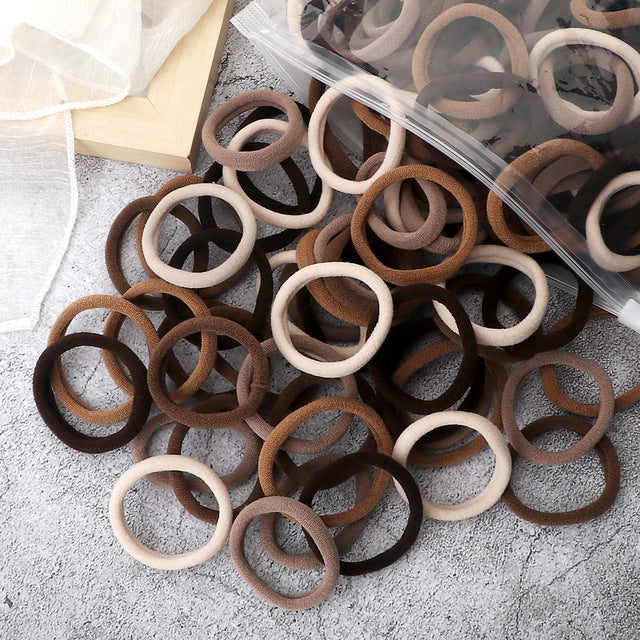 Solid Color Elastic Hair Rings