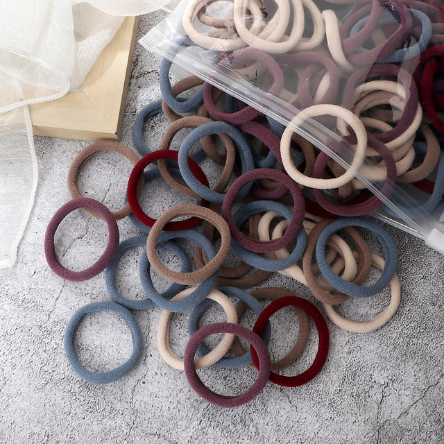 Solid Color Elastic Hair Rings
