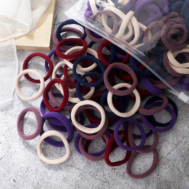 Solid Color Elastic Hair Rings