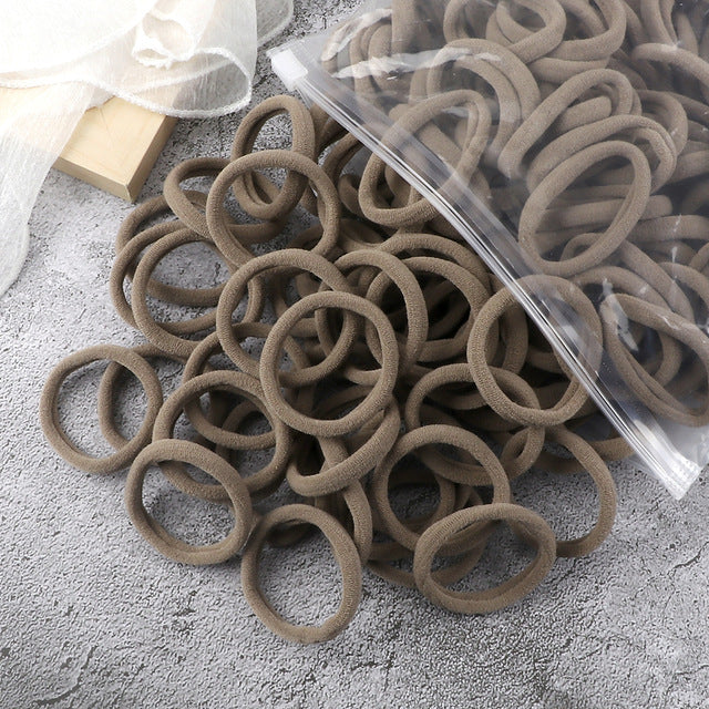 Solid Color Elastic Hair Rings
