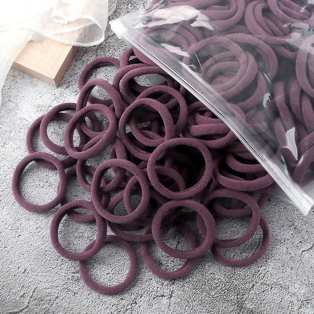 Solid Color Elastic Hair Rings