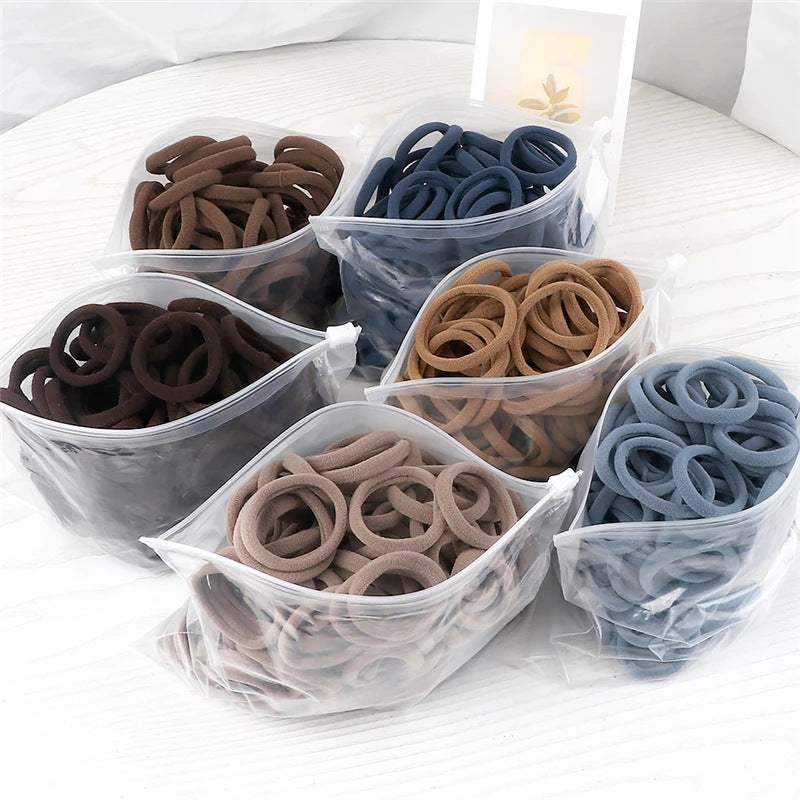 Solid Color Elastic Hair Rings