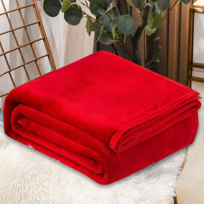 Solid-color flannel blanket