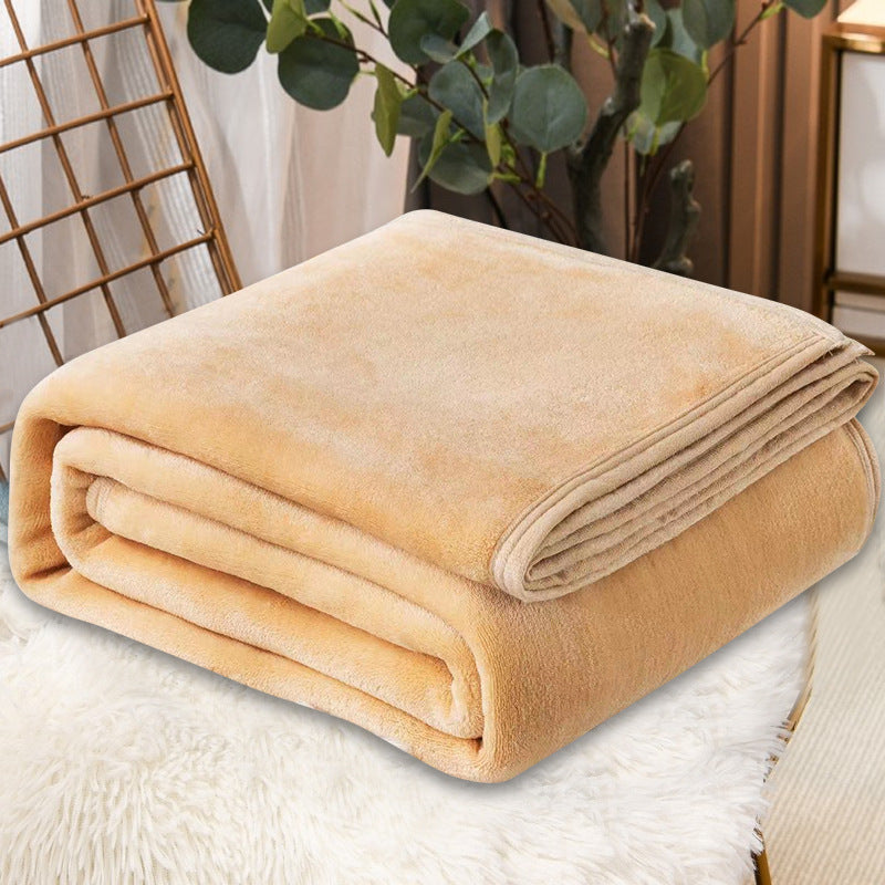 Solid-color flannel blanket