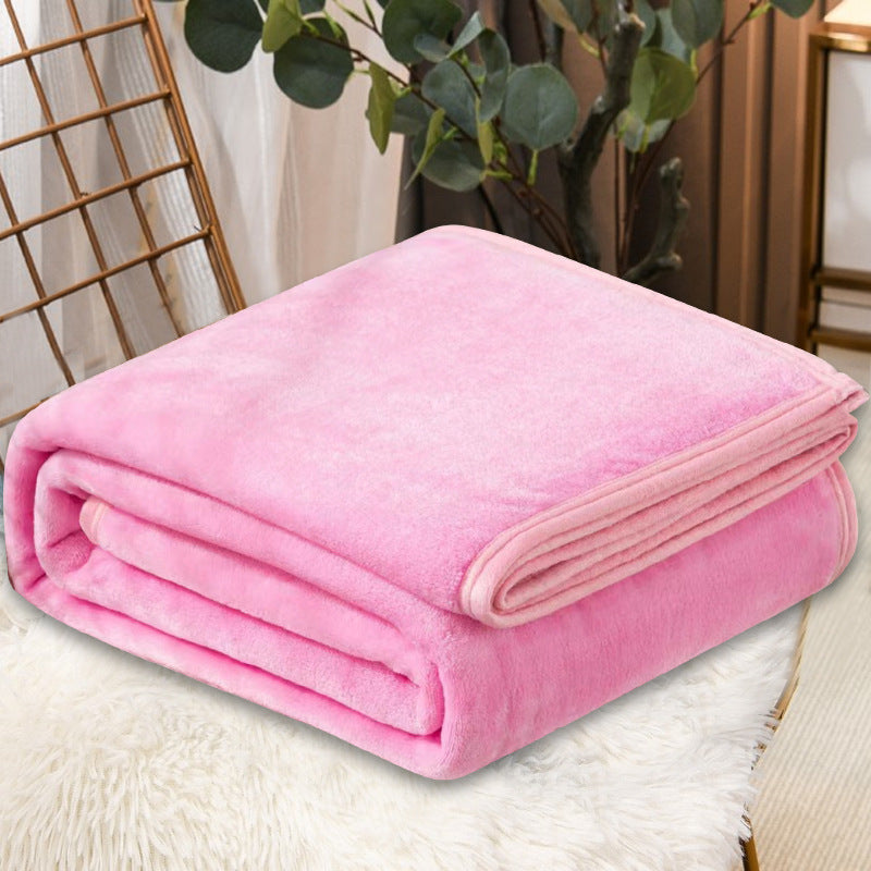 Solid-color flannel blanket