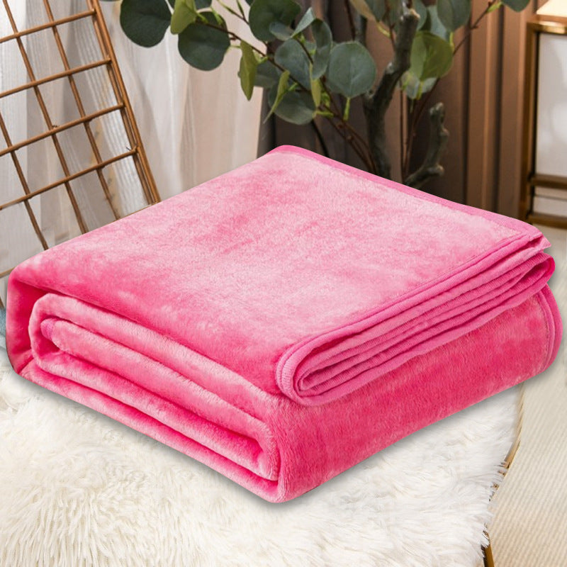 Solid-color flannel blanket