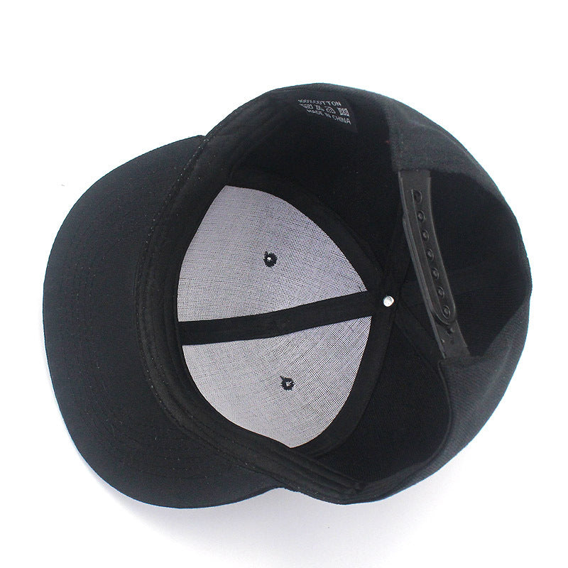 Solid color flat brim street dance cap hip-hop baseball cap