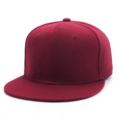 Solid color flat brim street dance cap hip-hop baseball cap