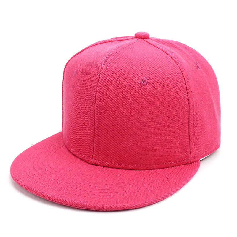 Solid color flat brim street dance cap hip-hop baseball cap