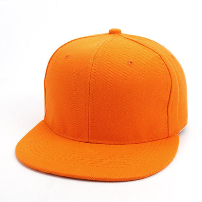 Solid color flat brim street dance cap hip-hop baseball cap