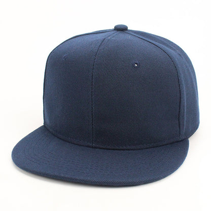 Solid color flat brim street dance cap hip-hop baseball cap