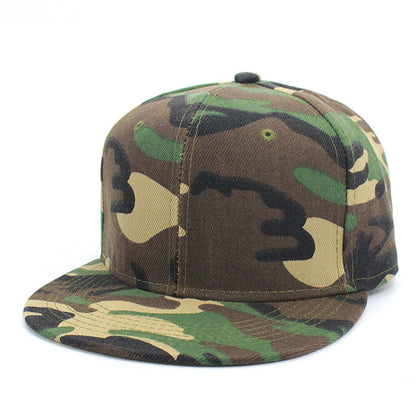 Solid color flat brim street dance cap hip-hop baseball cap