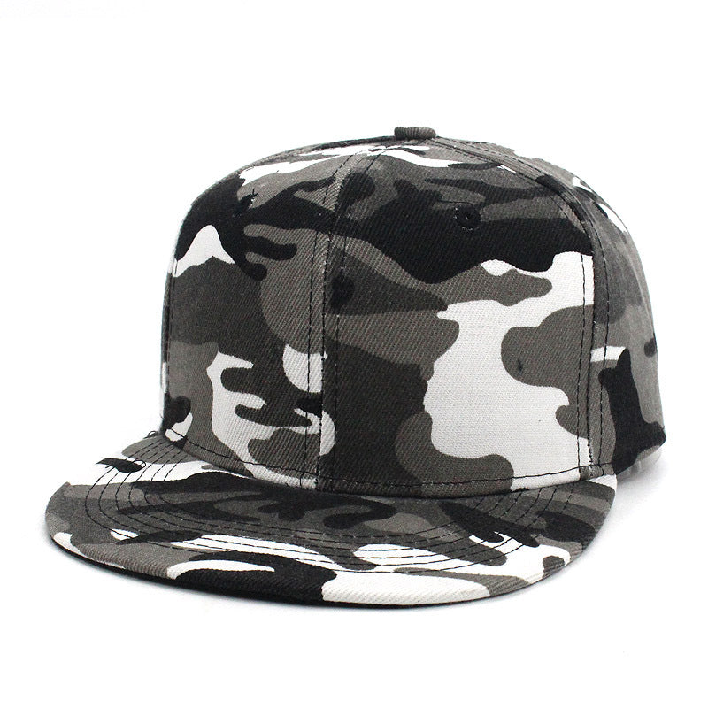 Solid color flat brim street dance cap hip-hop baseball cap