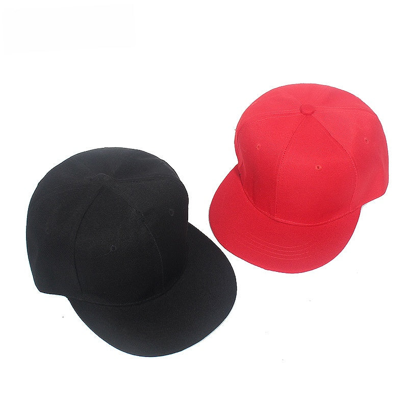 Solid color flat brim street dance cap hip-hop baseball cap