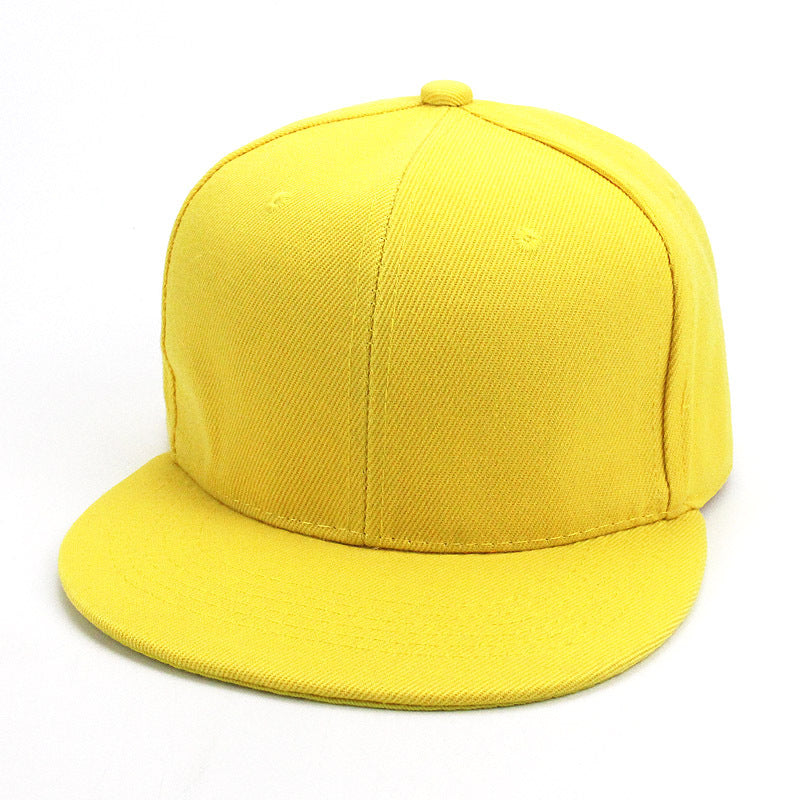 Solid color flat brim street dance cap hip-hop baseball cap
