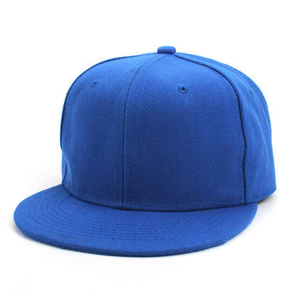 Solid color flat brim street dance cap hip-hop baseball cap