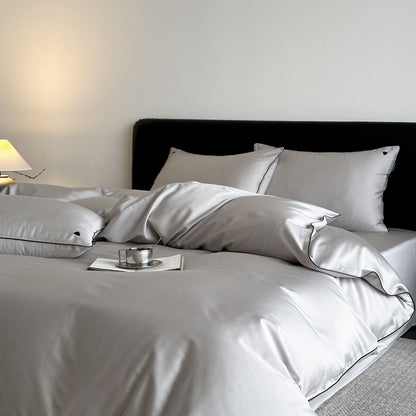 Solid-color high-end lyocell cool-feeling nude sleep sheet set