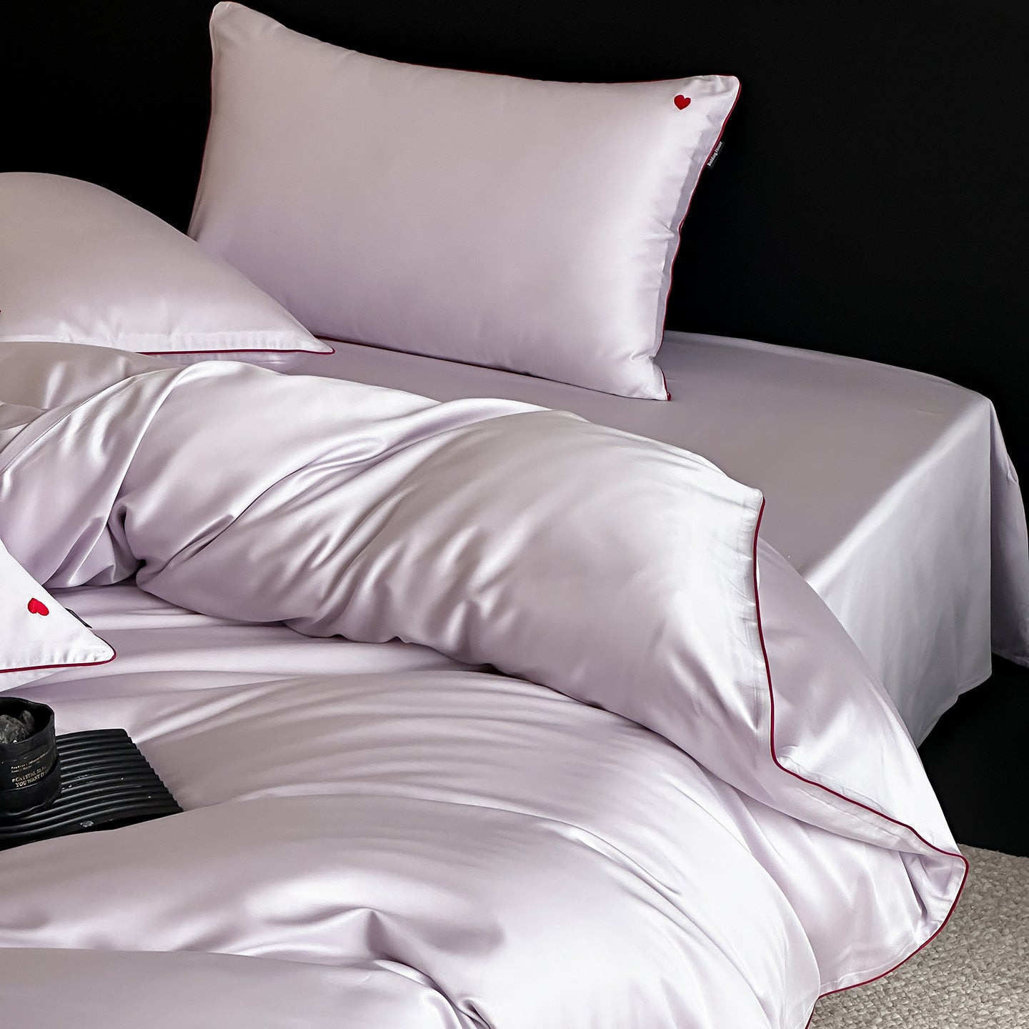 Solid-color high-end lyocell cool-feeling nude sleep sheet set