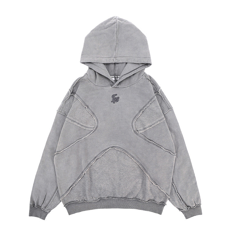 Solid-color high street hooded sweatshirt