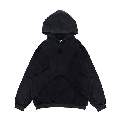 Solid-color high street hooded sweatshirt