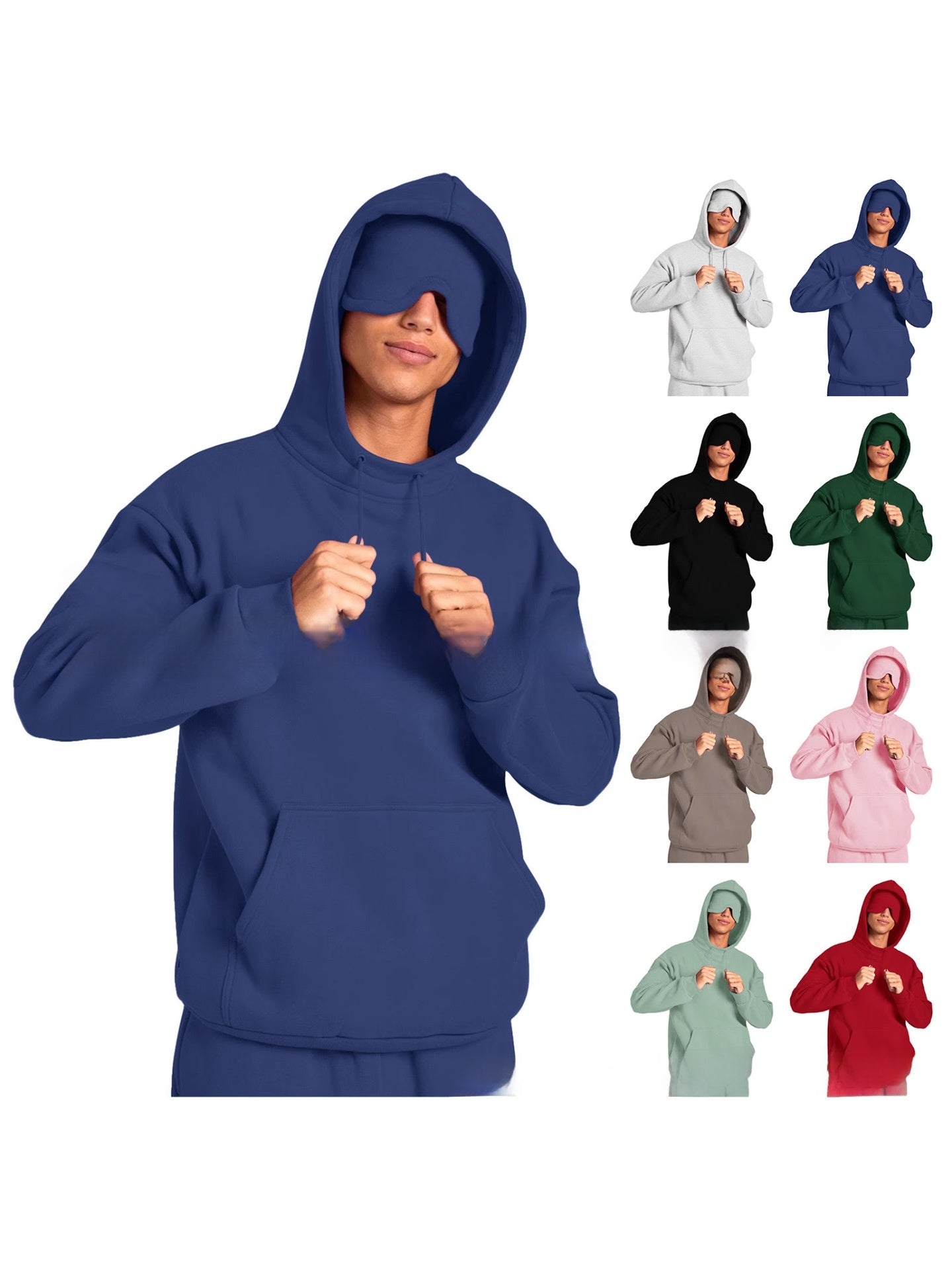 Solid-color hooded single-layer hoodie