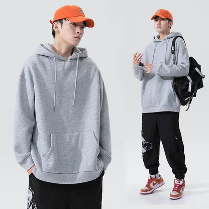 Solid-color hooded sweatshirt
