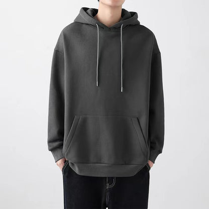 Solid-color hooded sweatshirt