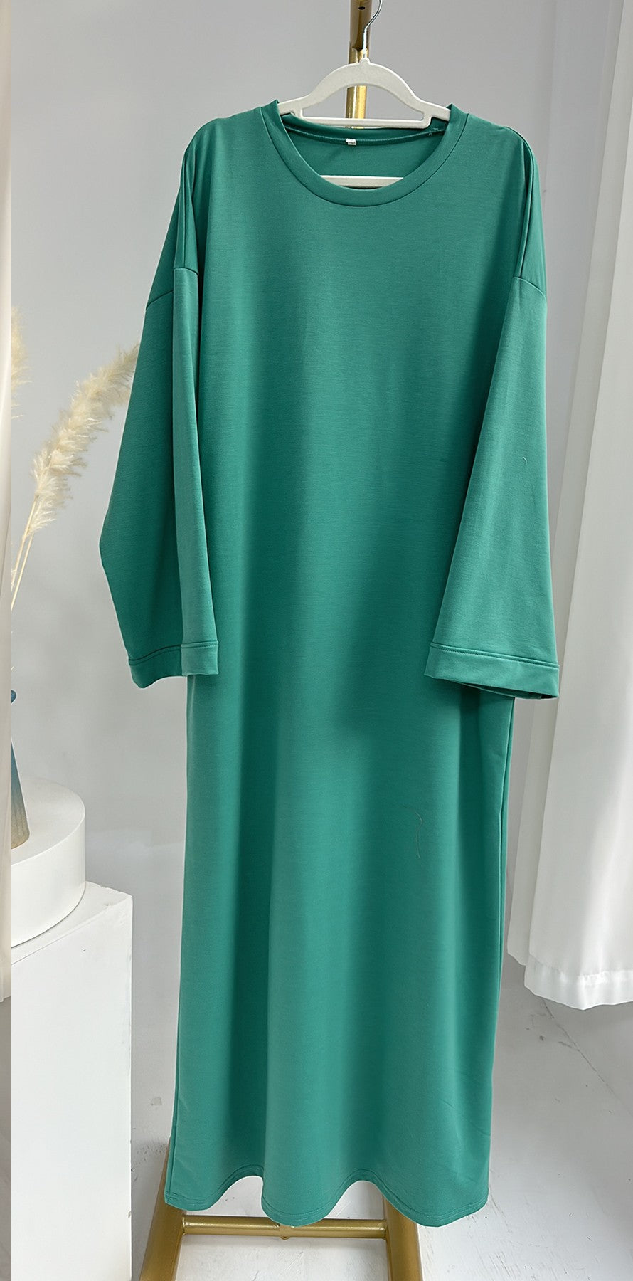 Solid-color hoodie dress
