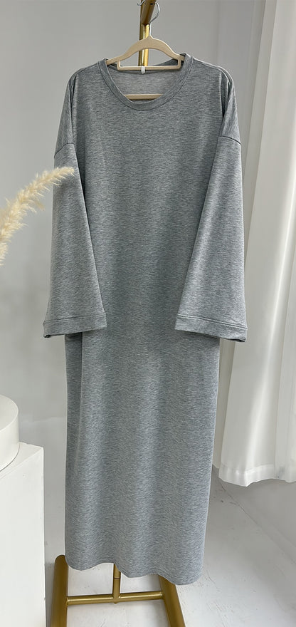 Solid-color hoodie dress