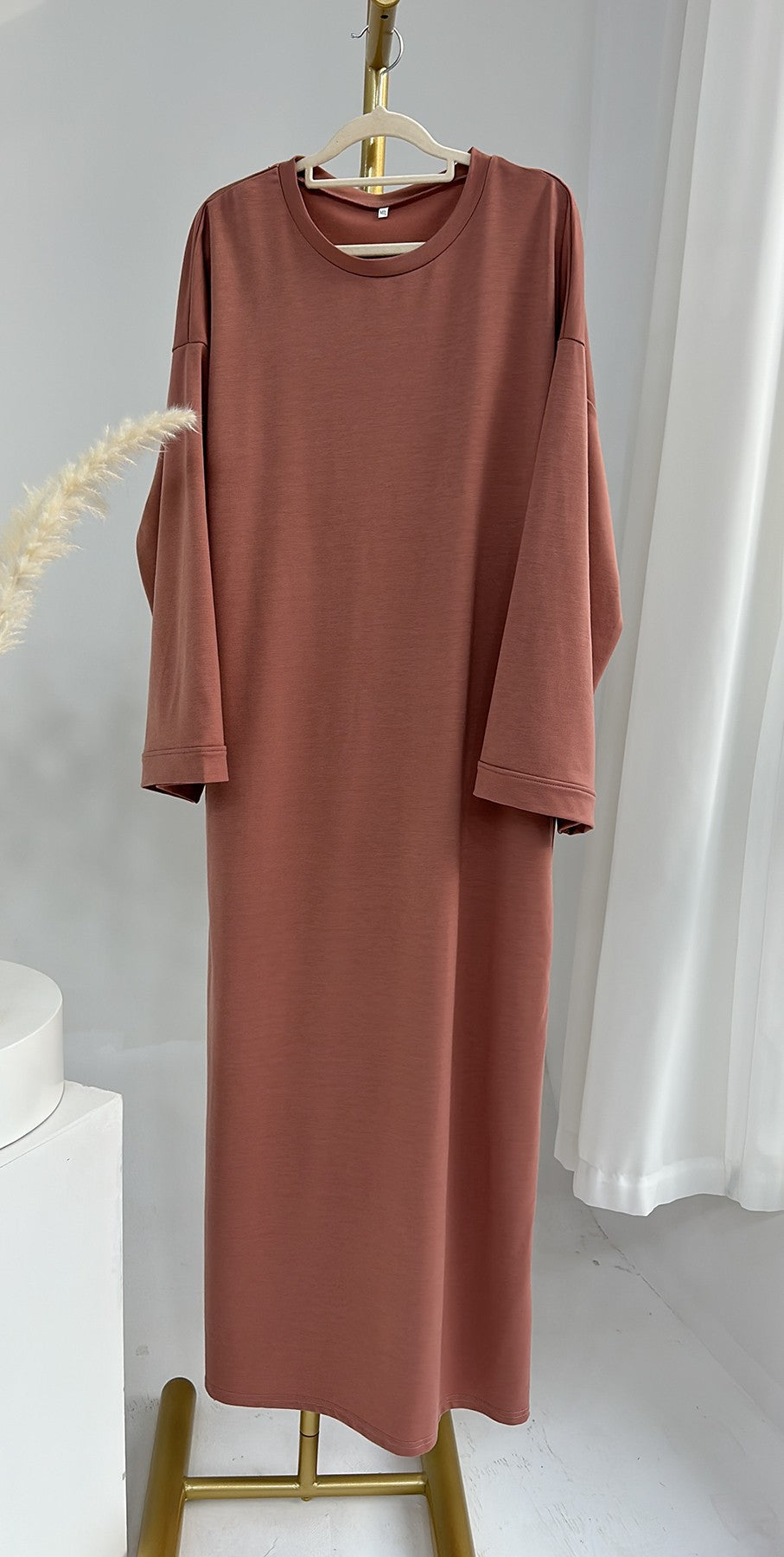 Solid-color hoodie dress