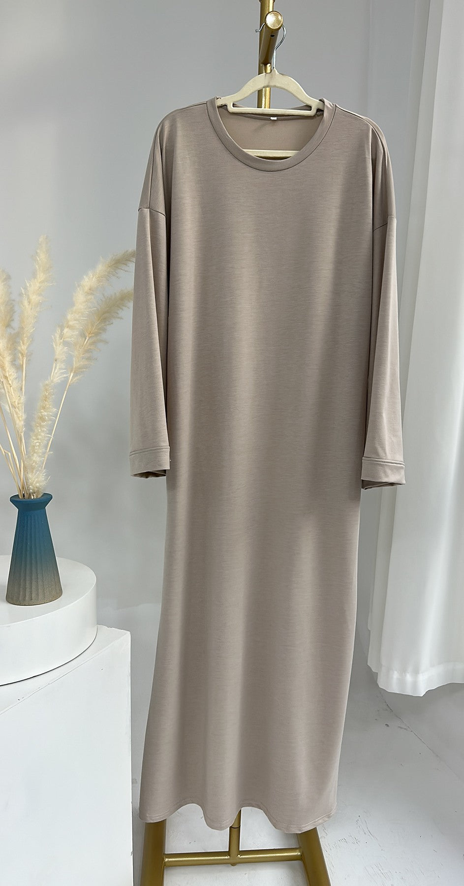 Solid-color hoodie dress