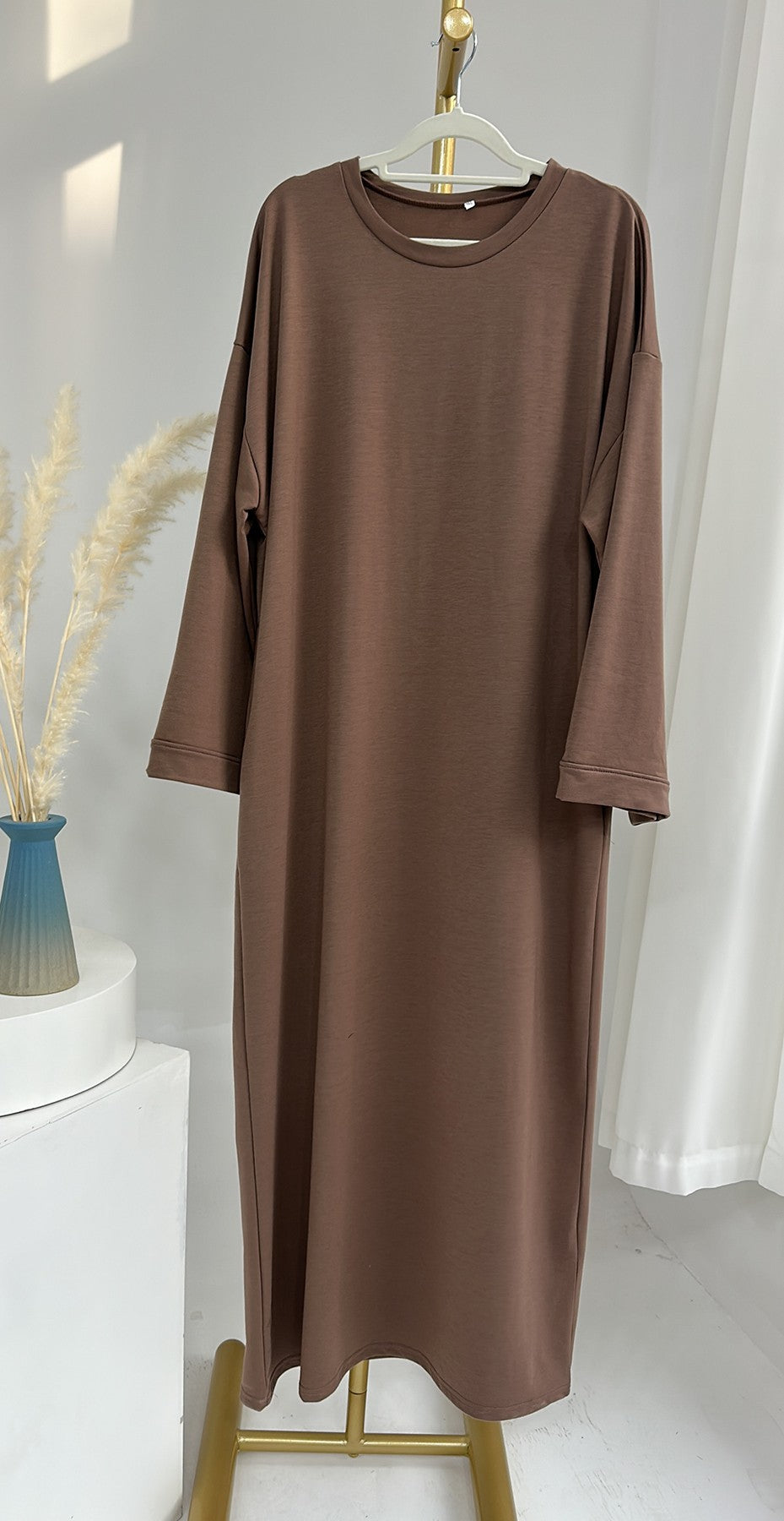 Solid-color hoodie dress