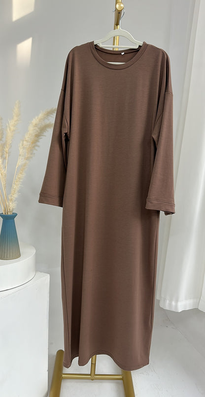 Solid-color hoodie dress