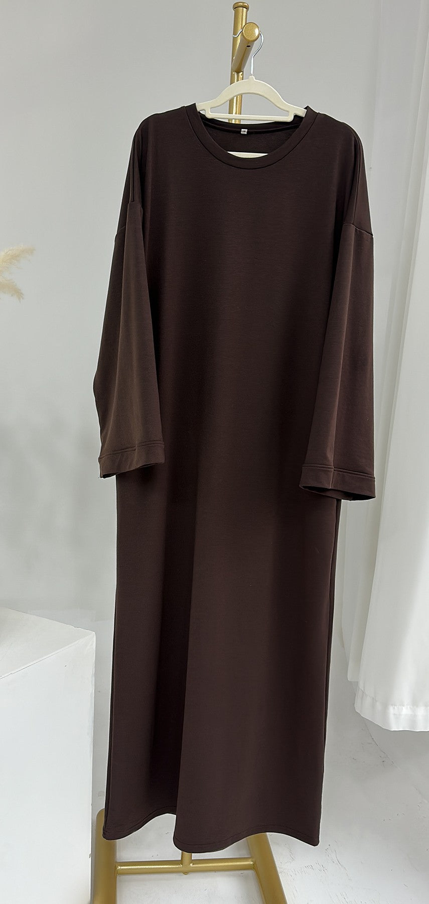 Solid-color hoodie dress