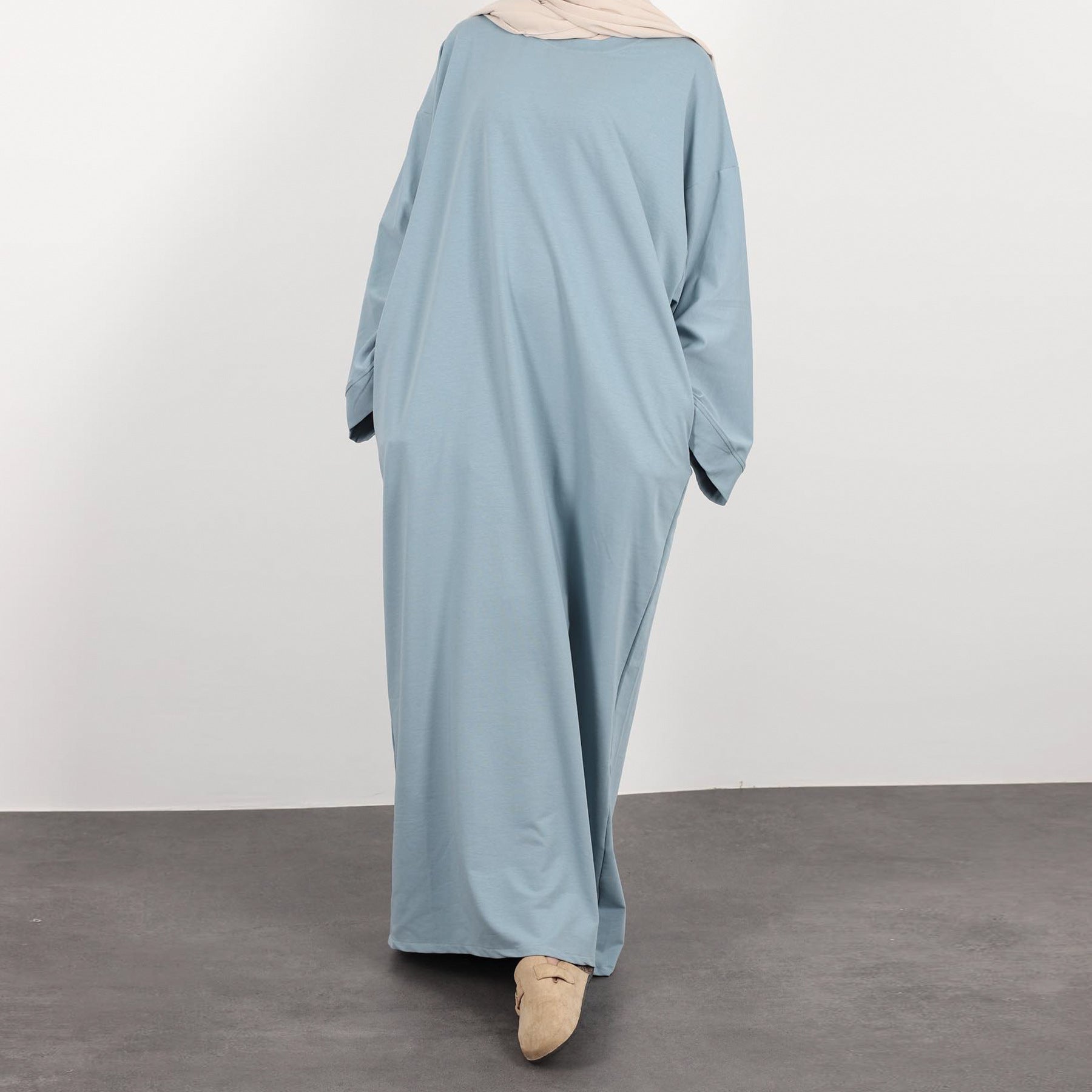 Solid-color hoodie dress