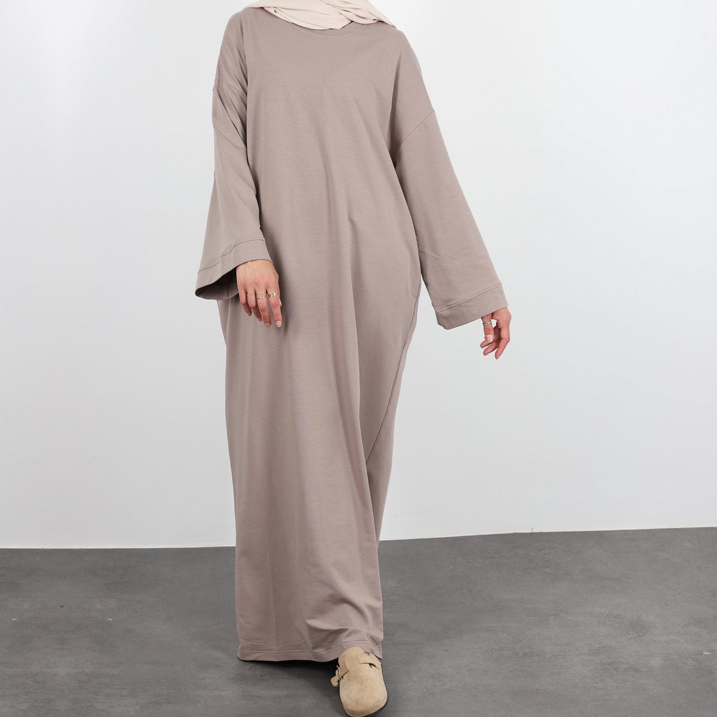 Solid-color hoodie dress