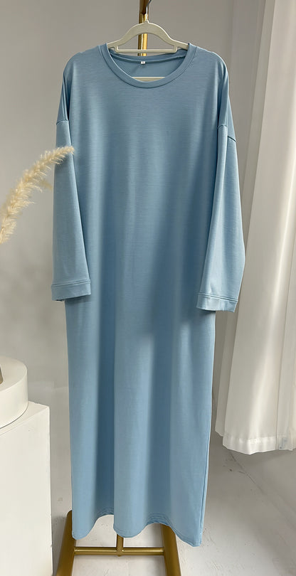 Solid-color hoodie dress