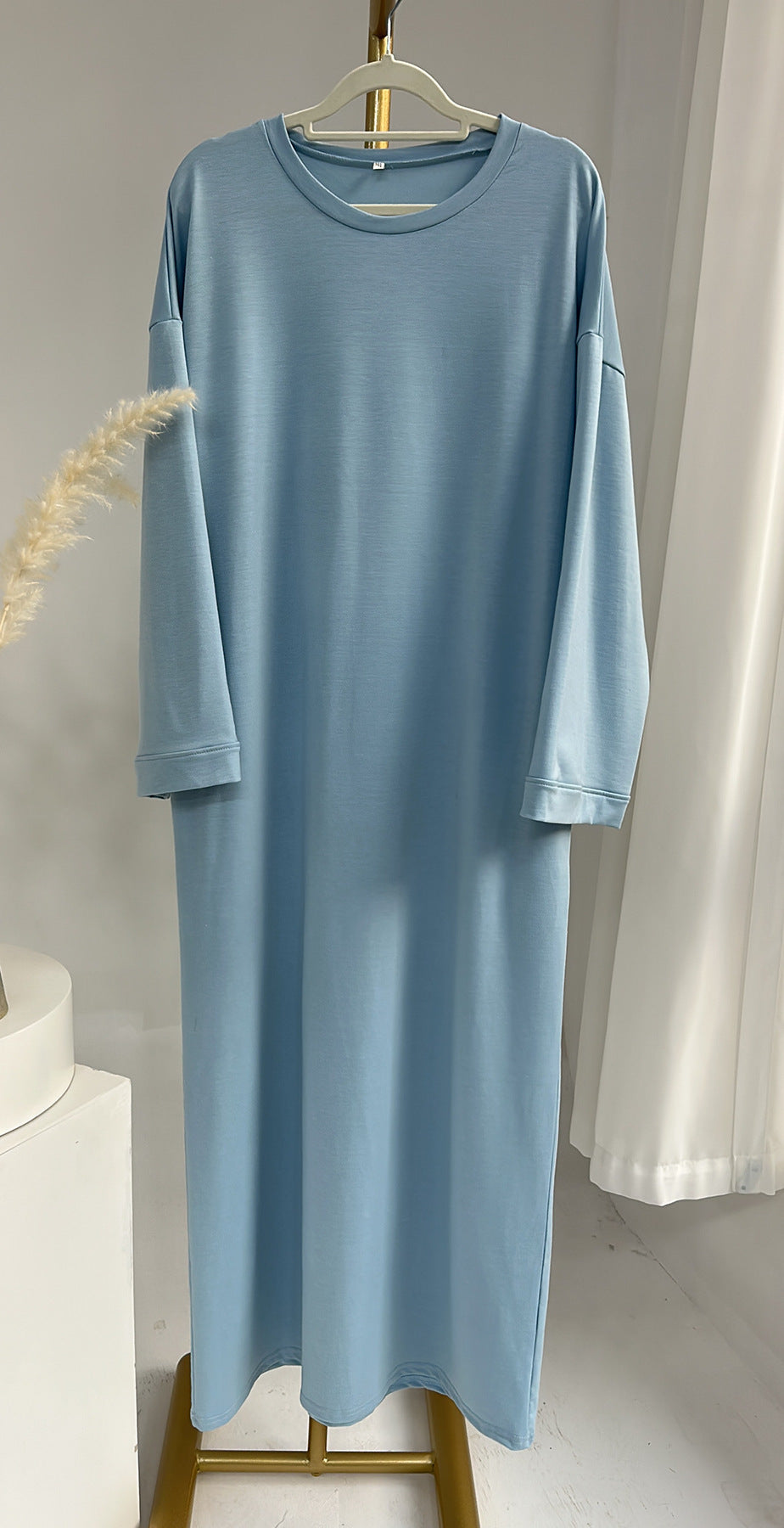 Solid-color hoodie dress