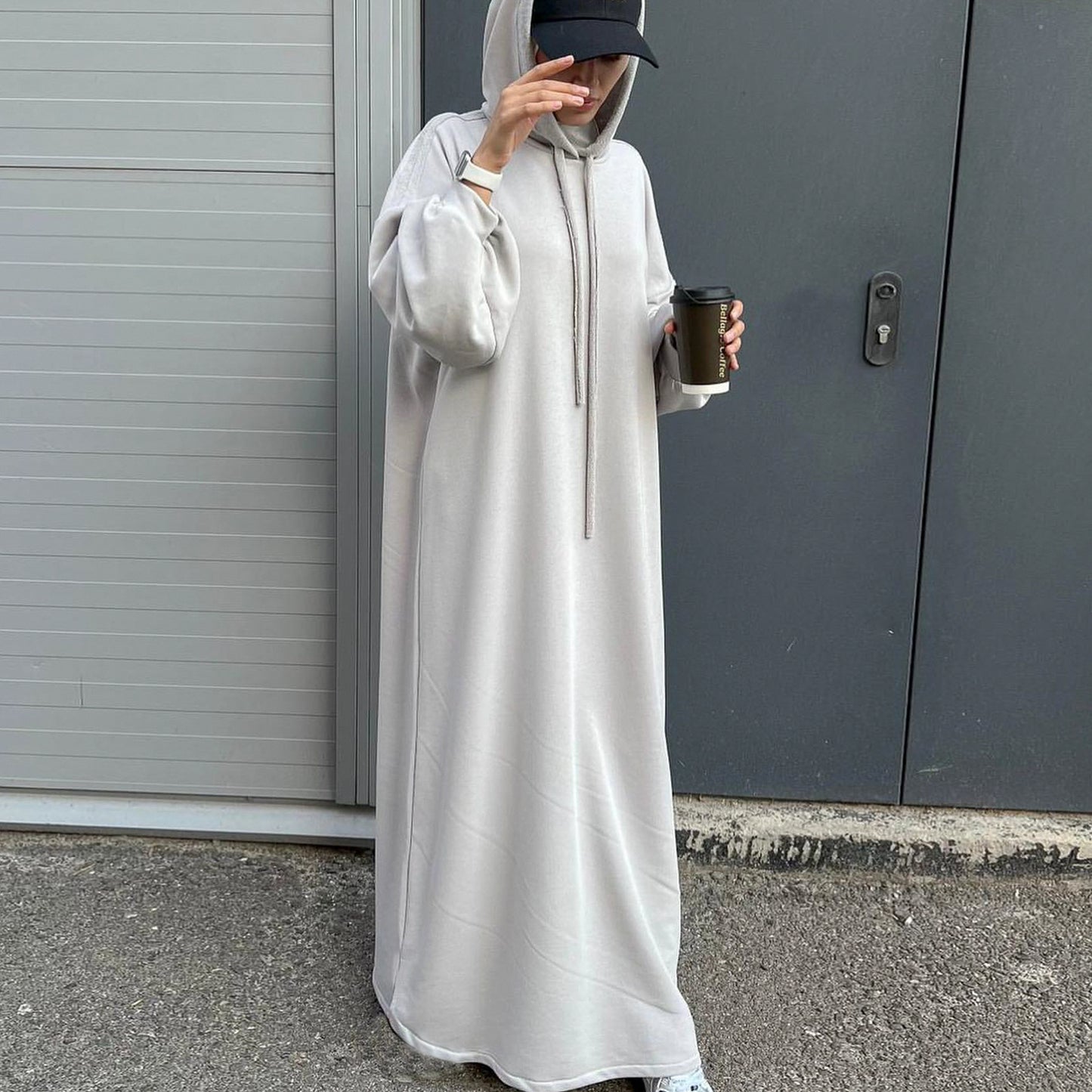 Solid Color Hoodie dress