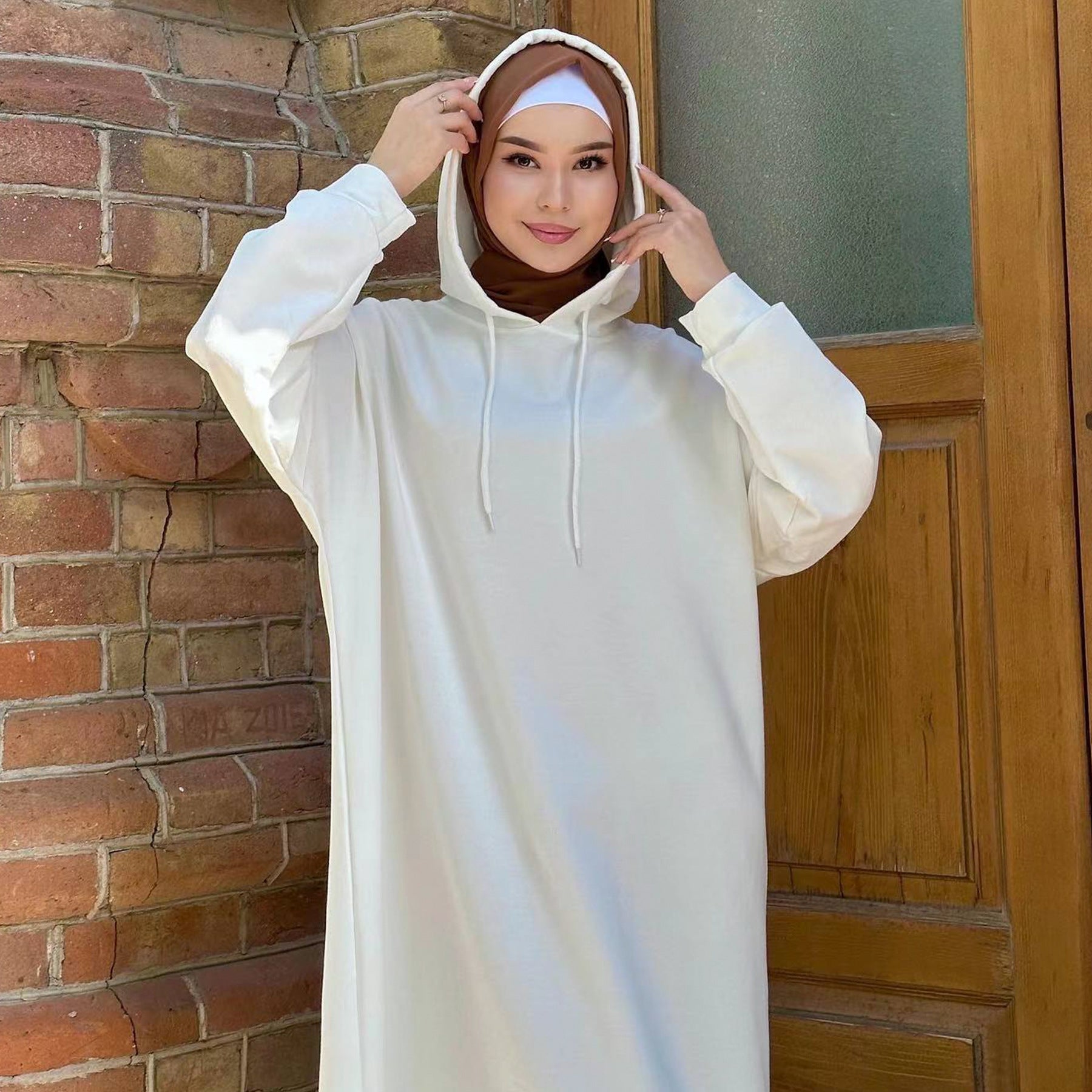 Solid Color Hoodie dress