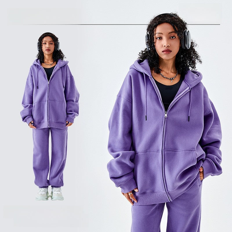 Solid-color hoodie