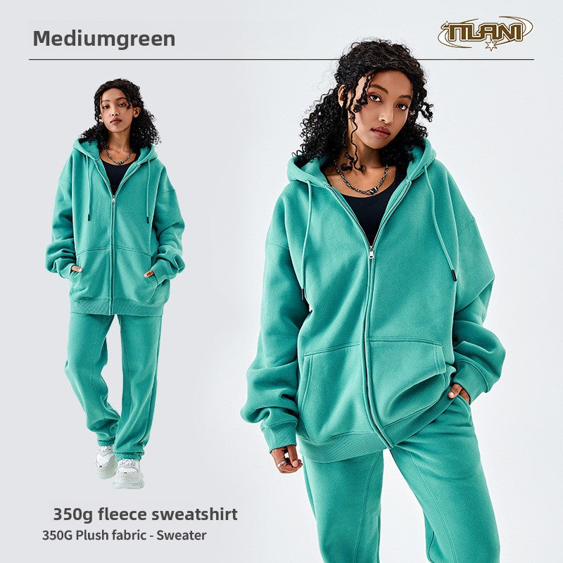 Solid-color hoodie