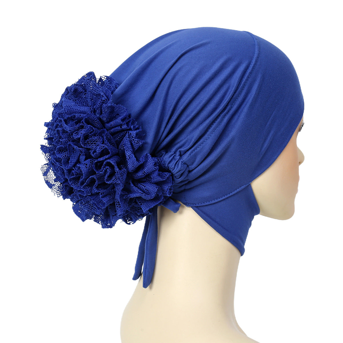 Solid Color Lace Back Turban Hat