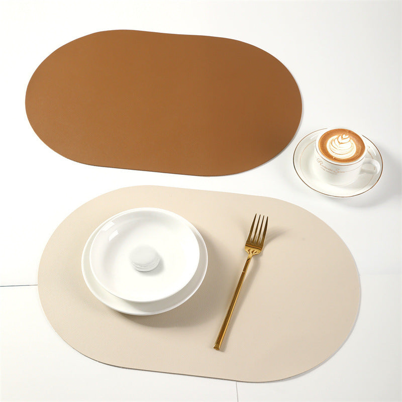 Solid-color leather placemat