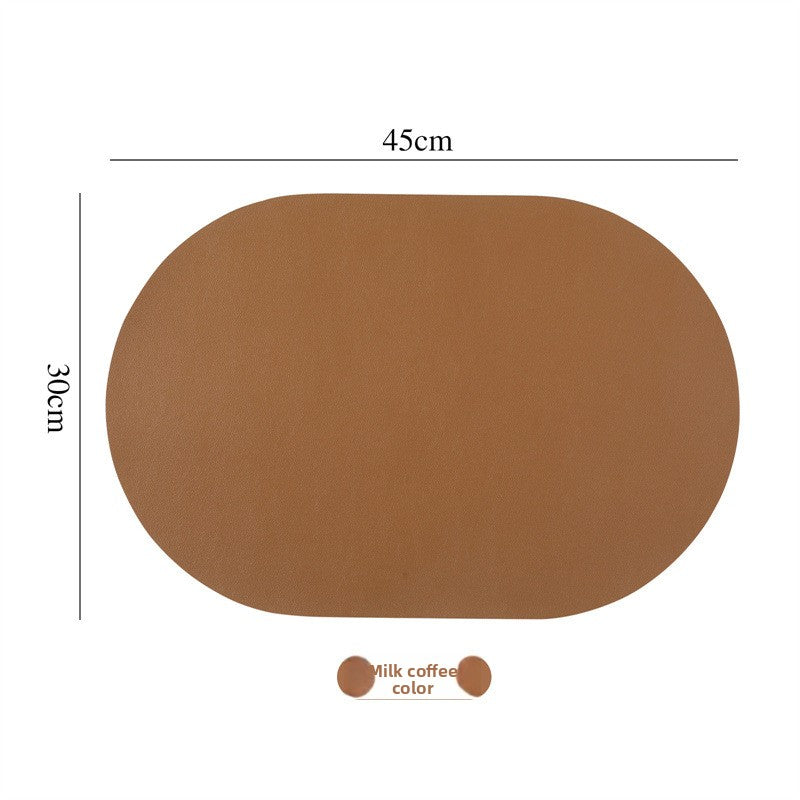 Solid-color leather placemat