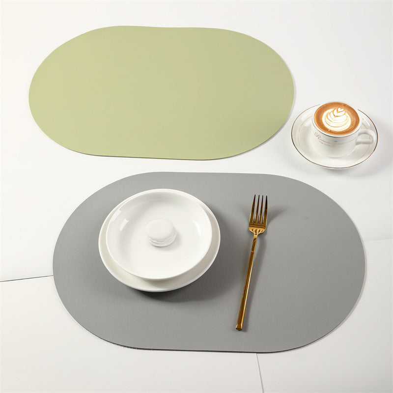 Solid-color leather placemat