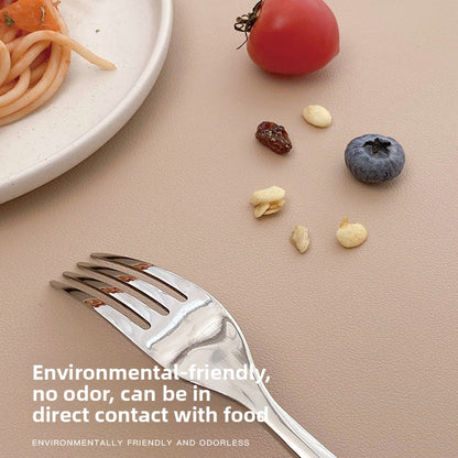Solid-color leather placemat