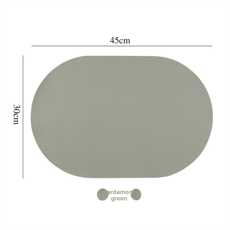 Solid-color leather placemat