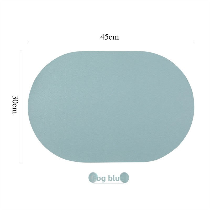 Solid-color leather placemat