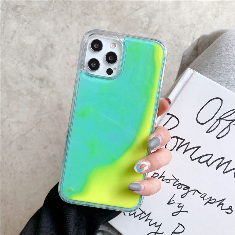 Solid Color Liquid Sand Glow iPhone Case